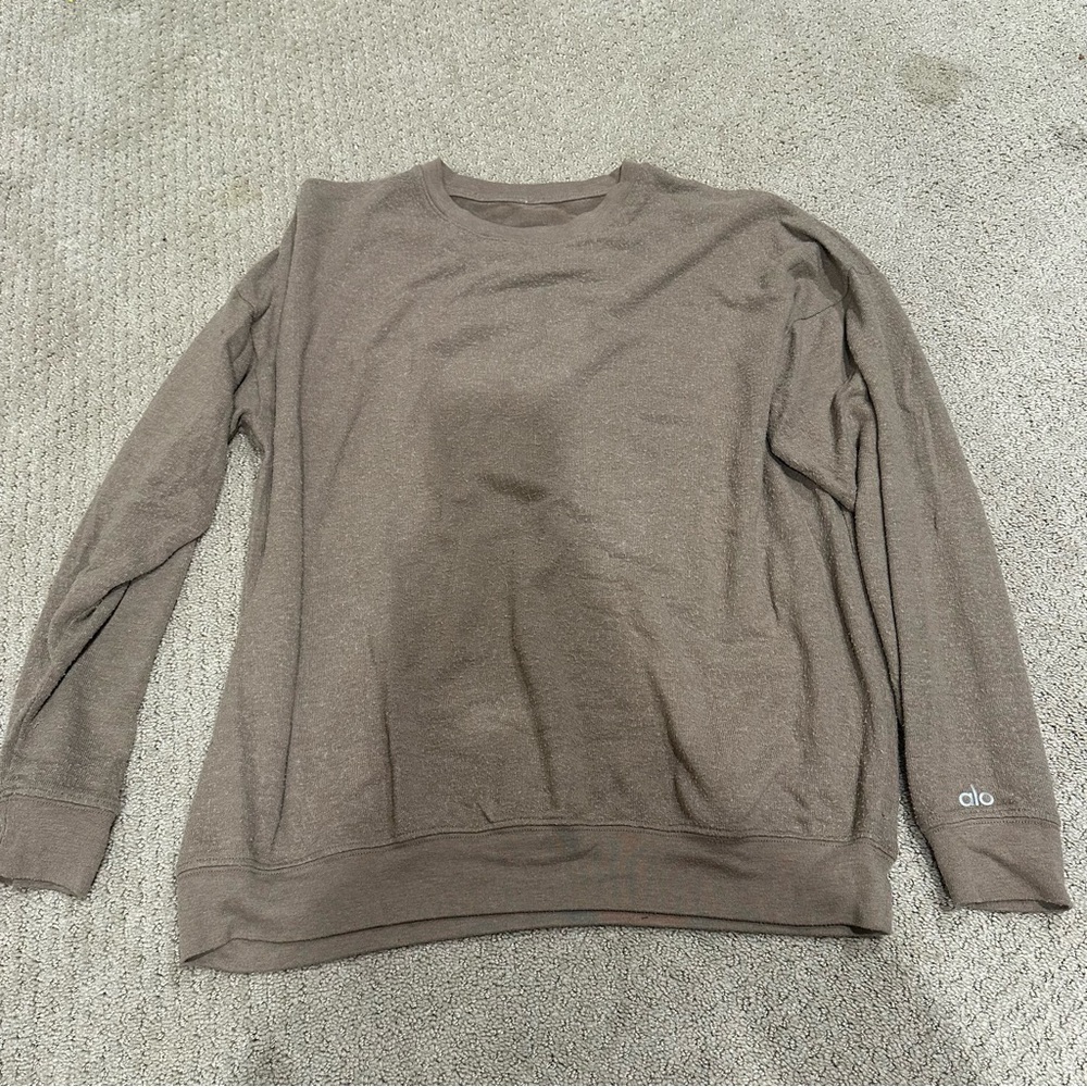 Alo Brown lightweight crewneck Sweatshirt